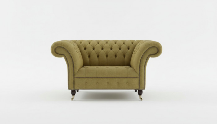 Chesterfield Design Sofa Fauteuil Bankstel Bekleding Luxe Textiel Banken 1 zitter #100