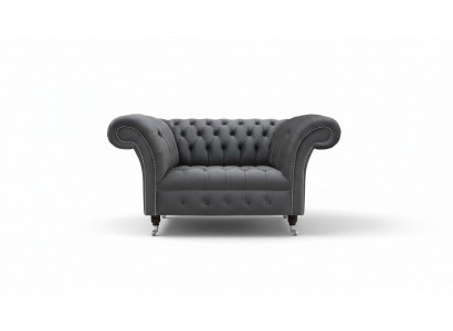 Chesterfield Design Sofa 1-zits Bank Bekleding Luxe Klassieke Textiele Banken