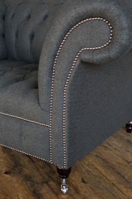 Chesterfield Design Sofa Fauteuil Bank Bekleding Luxe Textiel Banken 1-zits #111