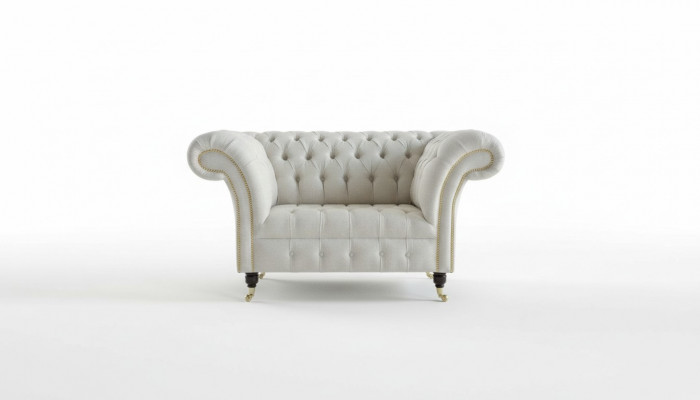 Chesterfield Design Sofa Fauteuil Bank Bekleding Luxe Textiel Banken 1 Zitter #112