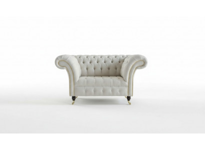 Chesterfield Design Sofa Fauteuil Bank Bekleding Luxe Textiel Banken 1 Zitter #112