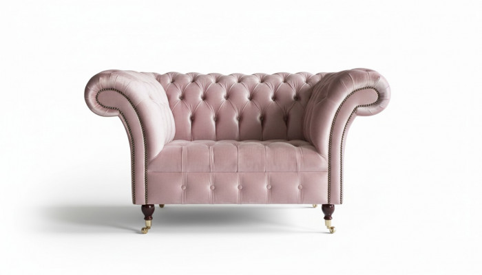 Chesterfield Design Sofa Fauteuil Bankstel Bekleding Luxe Textiel Banken 1-Zits #133