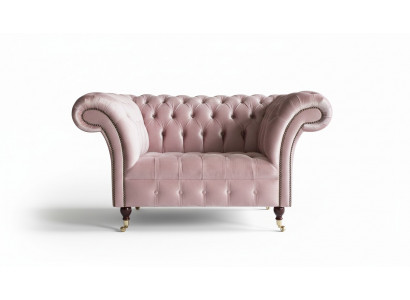 Chesterfield Design Sofa Fauteuil Bankstel Bekleding Luxe Textiel Banken 1-Zits #133