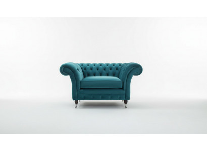 Chesterfield fauteuil televisiebank 1-zits stoffen sofa bankstel bekleding 136