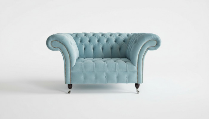 Chesterfield Design Bankstel Fauteuil Sofa Bekleding Luxe Textiel Banken 1-Zits #145