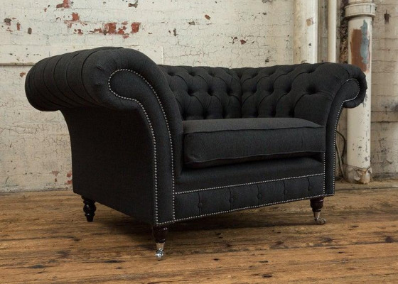 Chesterfield fauteuil televisiebank 1-zitsbank stoffen sofa banken bekleding 201