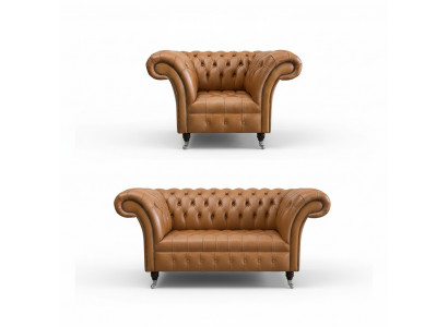 2+1 Bankstel Chesterfield Textiel Stof Sofa Banken Bekleding Set Garnituren