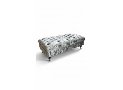 Chesterfield Textiel Hocker XXL Grote Voetenbank Bekleding Sofa Bank Luxe Stof
