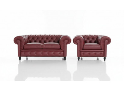 Chesterfield Bankstel Bekleding 2+1 Zitplaatsen Bekledingsmeubel Bankstel Banken Sofas