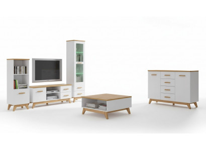 Woonkamer meubel set vitrine tv meubel wandplank tv tafel 5-delig