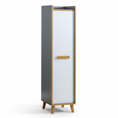 Hoge kast met 1 deur, multifunctionele kast met laden, woonkamerrek.