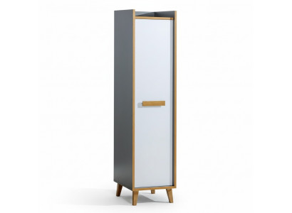 Hoge kast met 1 deur, multifunctionele kast met laden, woonkamerrek.