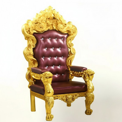 Troonstoel Koninklijke gestoffeerde Chesterfield fluwelen fauteuil 1-zitter in antieke stijl stoelen
