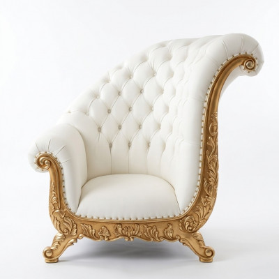 Troonstoel Koninklijke gestoffeerde stoelen Chesterfield fluweel 1-zits antieke stijl