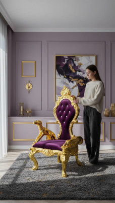 Troonstoelen Koninklijke gestoffeerde Chesterfield fluwelen fauteuil in antieke stijl met één zitplaats