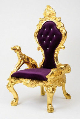 Troonstoelen Koninklijke gestoffeerde Chesterfield fluwelen fauteuil in antieke stijl met één zitplaats