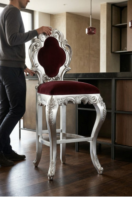 Poef Barkruk Koninklijk Gestoffeerde Chesterfield Velvet 1-zitter Antieke Stijl Stoel.