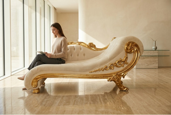 Chesterfield Recamière in antieke stijl Edele Ligstoel Chaise Longue Bank