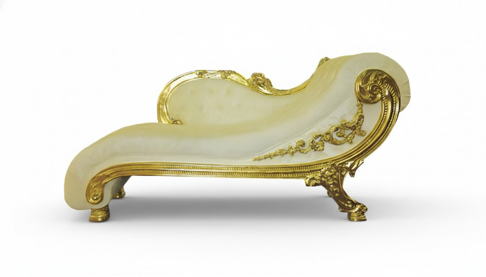 Chesterfield Recamière in antieke stijl Edele Ligstoel Chaise Longue Bank