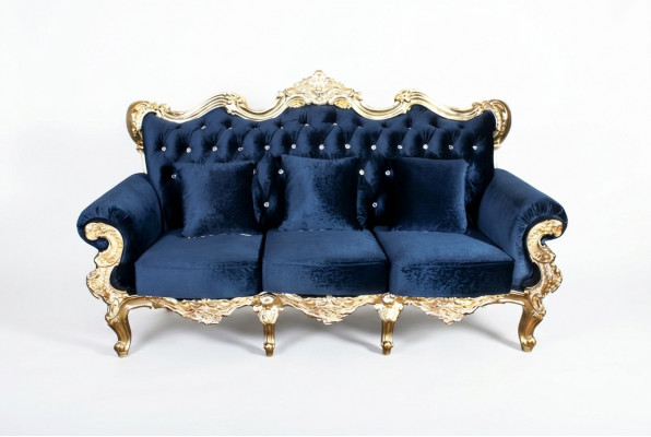 Troon bank Koninklijke bekleding Chesterfield fluweel 3-zits antieke stijl banken Nieuw