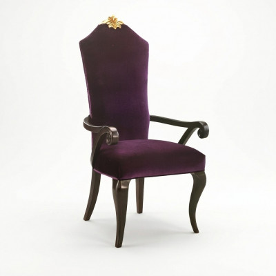 Stoel Stoelen Troon Fauteuil Set Eetkamer Ontwerper Hout Antiek Stijl Barok