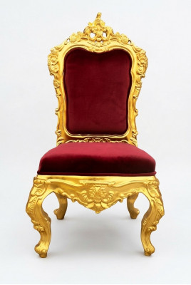 Stoel Troon Fauteuil Set Eetkamer Designer Hout Antiek Stijl Rococo Barok