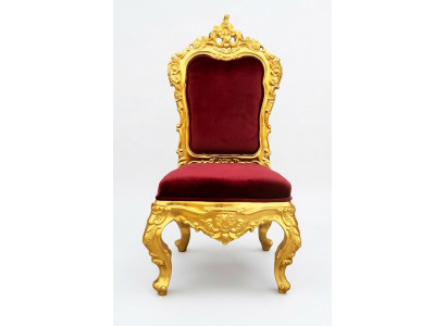 Stoel Troon Fauteuil Set Eetkamer Designer Hout Antiek Stijl Rococo Barok