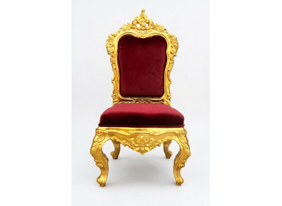 Stoel Troon Fauteuil Set Eetkamer Designer Hout Antiek Stijl Rococo Barok