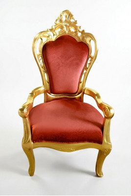 Stoel Troon Fauteuil Set Eetkamer Designer Hout Antiek Stijl Barok Rococo Koning