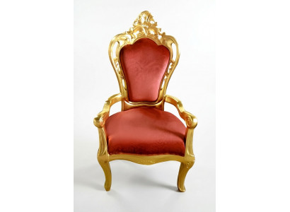 Stoel Troon Fauteuil Set Eetkamer Designer Hout Antiek Stijl Barok Rococo Koning