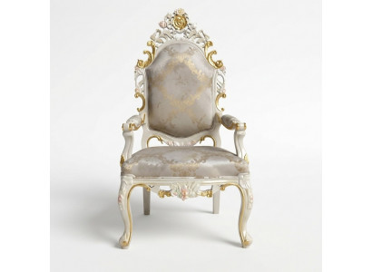 Stoel Troon Fauteuil Set Eetkamer Hout Design Antiek Stijl Barok Rococo