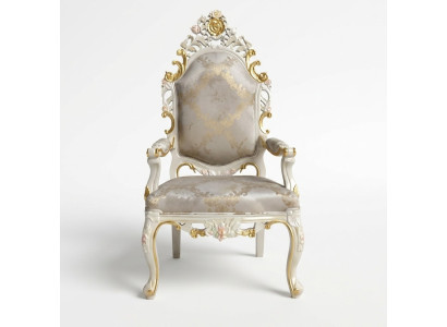 Stoel Troon Fauteuil Set Eetkamer Hout Design Antiek Stijl Barok Rococo