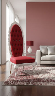Rode troonfauteuil Koninklijke gestoffeerde zetel Antieke stijl stoel Chesterfield ontwerp