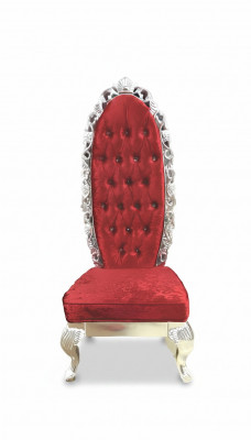 Rode troonfauteuil Koninklijke gestoffeerde zetel Antieke stijl stoel Chesterfield ontwerp