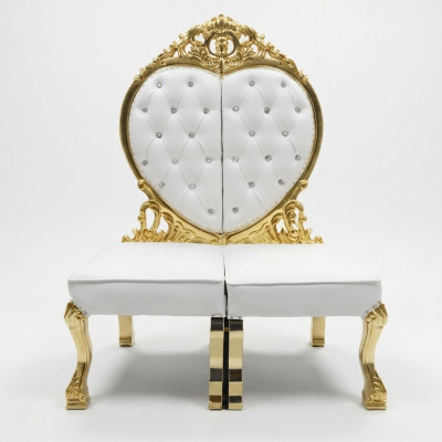 Chesterfield troonstoel Koninklijke gestoffeerde fluwelen liefdesharten antieke stijl stoelen