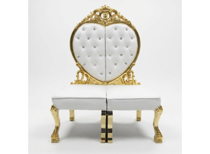 Chesterfield troonstoel Koninklijke gestoffeerde fluwelen liefdesharten antieke stijl stoelen