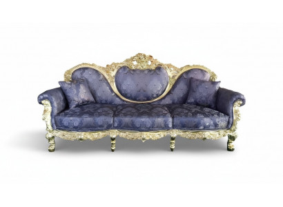 Troonbank Koningin fluwelen gestoffeerde 3-zitsbank in antieke stijl fauteuil lounge Chesterfield.