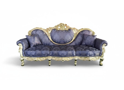 Troonbank Koningin fluwelen gestoffeerde 3-zitsbank in antieke stijl fauteuil lounge Chesterfield.