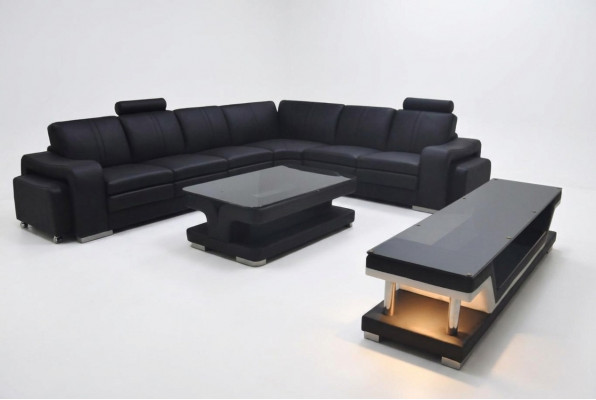 Leder bankstel woonlandschap hoekbank designbank L-vorm A1109B Banken Bankstellen