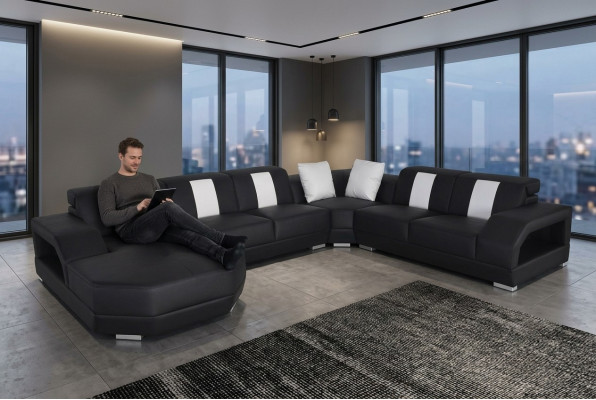 Leder bank bank woonlandschap hoek groep ontwerp moderne bank