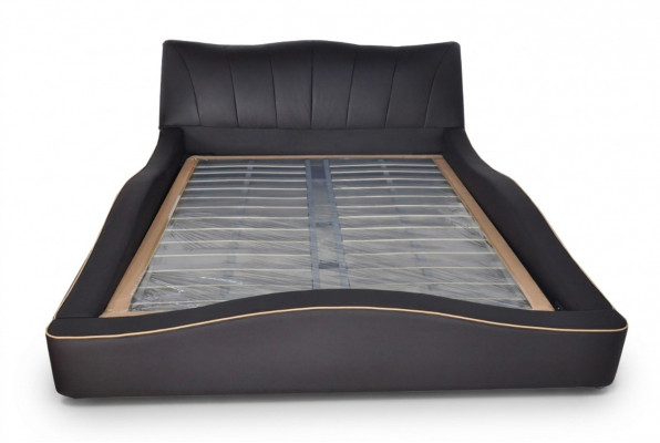 Luxe design leren bekleding hotelbedframe modern gestoffeerd bed