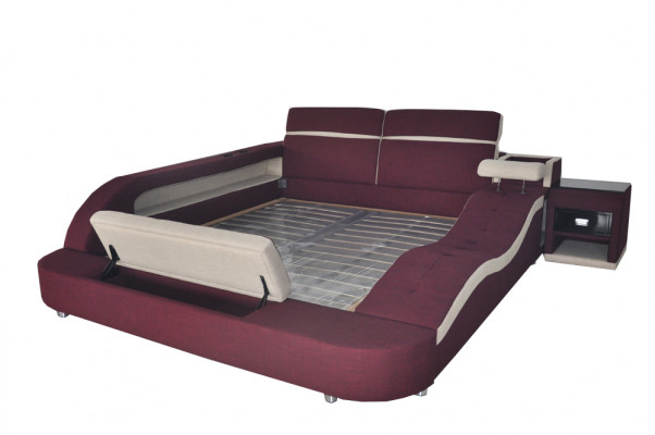 Dubbel luxe design leren bed gestoffeerde bedden moderne hotel multifunctioneel.