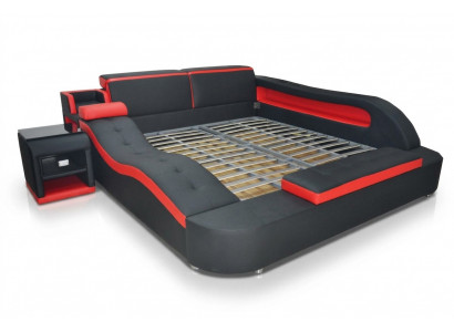 Dubbel luxe design leren bed gestoffeerde bedden moderne hotel multifunctioneel.