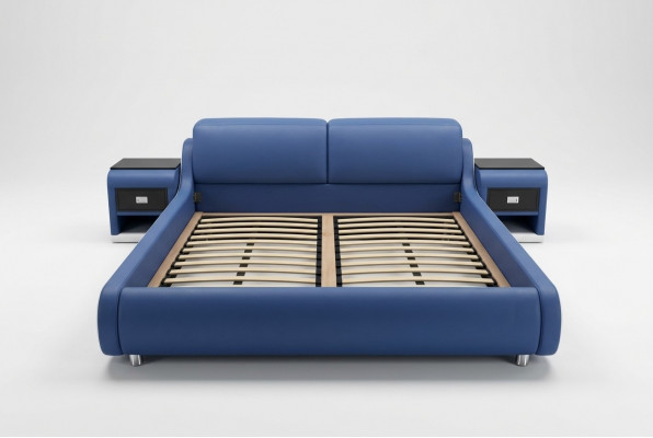 Dubbel luxe design leren bedbekleding hotelbedden moderne multifunctioneel.