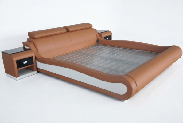 Ontwerp Luxe Bed Bekleding Huwelijk Hotel Moderne Bedden Leer 140/160/180/200 cm
