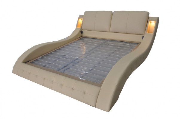 Ontwerp luxe bed gestoffeerd huwelijkshotel moderne bedden leer 140/160/180/200 LB8824
