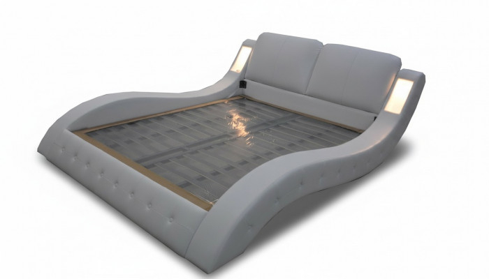 Ontwerp luxe bed gestoffeerd huwelijkshotel moderne bedden leer 140/160/180/200 LB8824