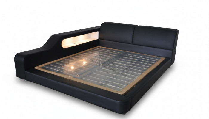 Ontwerp luxe bed gestoffeerd in leer huwelijk moderne hotelbedden 140/160/180/200.