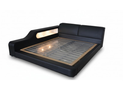Ontwerp luxe bed gestoffeerd in leer huwelijk moderne hotelbedden 140/160/180/200.