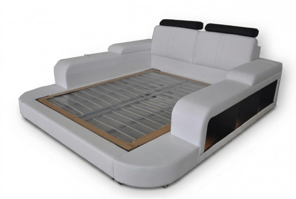 Luxe lederen designbedden modern tweepersoonsbed 140/160/180/200 bed.